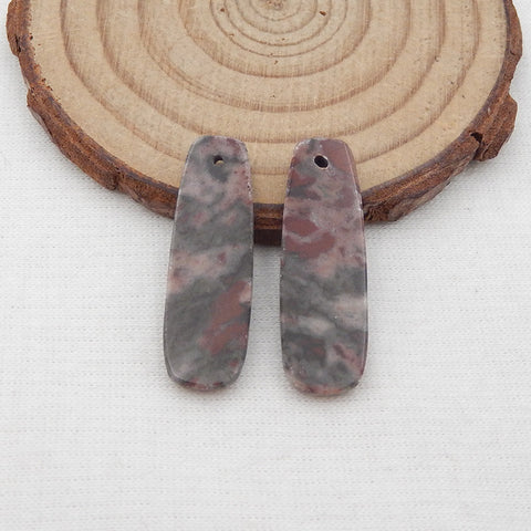 Natural African Blood Stone Earring Beads 30X10X4mm, 5.5g