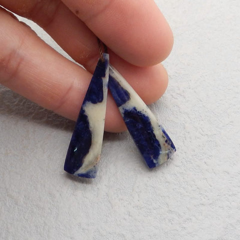 Natural African Sodalite Earring Beads 38*11*4mm, 4.5g