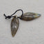 Natural Labradorite Carved leaf Earring Beads 27x10x4mm, 2.6g