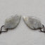 Paire de boucles d'oreilles en feuille sculptée en Labradorite, 29x17x4mm, 6.1g