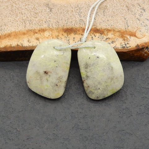 Natural Serpentine Earring Beads 23x16x4mm, 5.5g