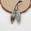 Natural Labradorite Carved leaf Earring Beads 27x10x4mm, 2.6g