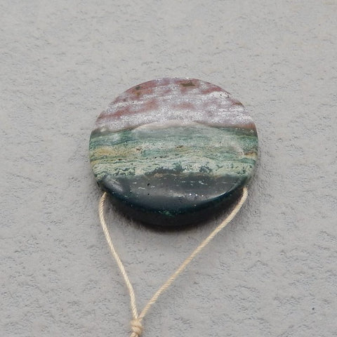 Natural Ocean Jasper Pendant Bead 35*35*8mm, 16g