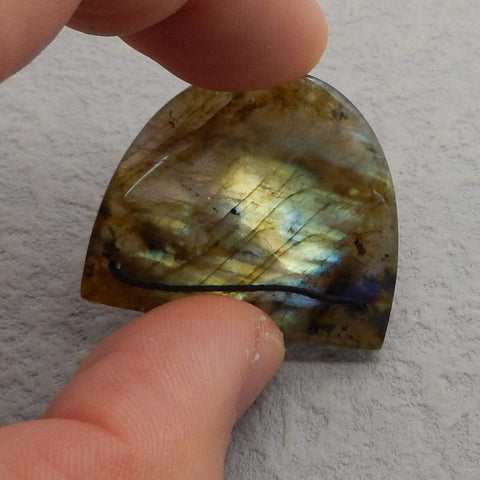 Natural Labradorite Pendant Bead 36*30*4mm, 9g