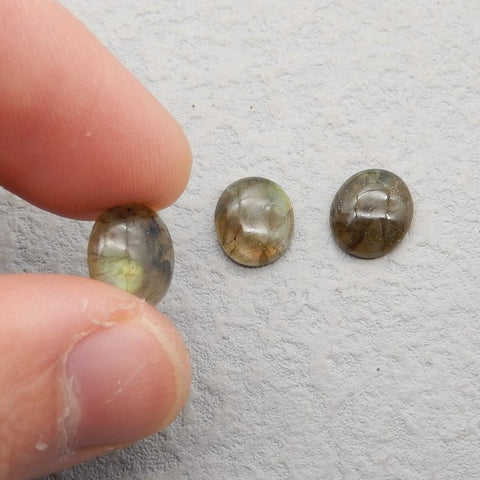 3 PCS Natural Labradorite Cabochons 12*10*5mm, 1.1g