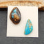 Natural Turquoise Cabochons Paired 22*15*6mm, 20*10*4mm, 3.9g