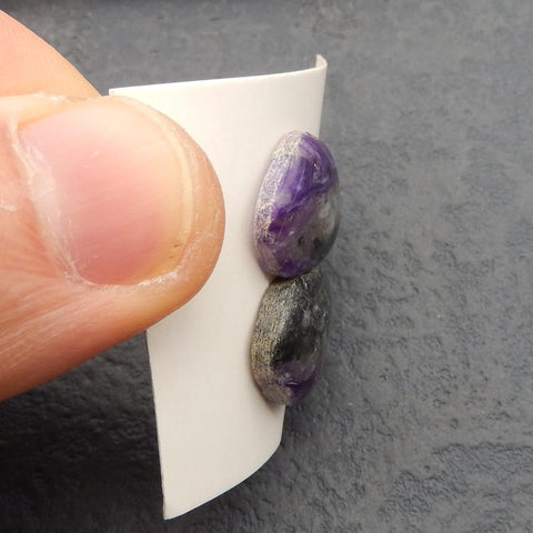 Natural Charoite Cabochons Paired 16*14*4mm, 3.8g