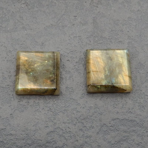 Natural Labradorite Cabochons Paired 20*20*6mm, 11.7g