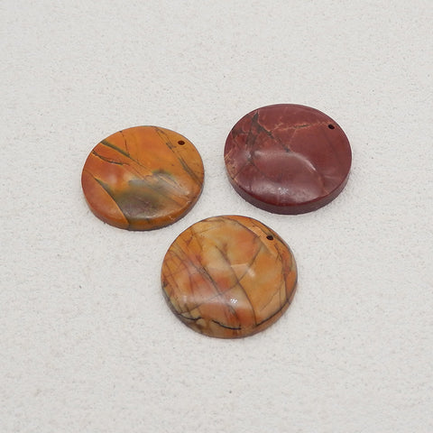 On sale! 3PCS Multi Color Picasso Jasper(Red Creek Jasper) Pendant Beads Set, Drilled Stone Pendants, Gem Jewelry Gift, 22x5mm,9.5g