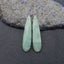 Green Onyx Teardrop Earrings Bead,  Drilled Stone Earring Pair, 39x9x4mm, 4.4g