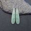 Green Onyx Teardrop Earrings Bead,  Drilled Stone Earring Pair, Gem Jewelry Gift, 39x9x4mm, 4.4g