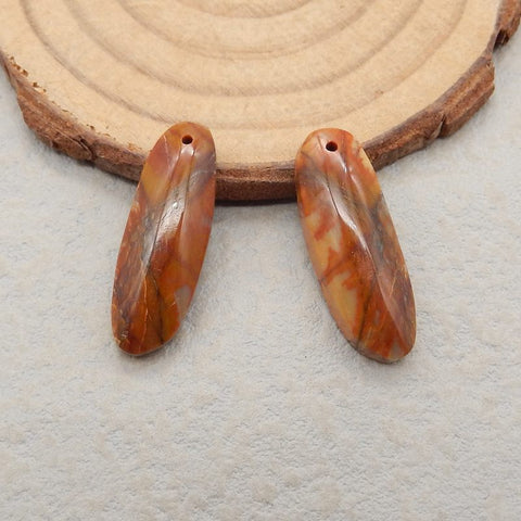 Natural Red Creek Jasper Earring Beads 25*9*5mm, 4.3g