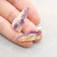 New Natural Stone Amethyst Earring Beads, Drilled Earrings For Jewelry DIY Making, Purple Stone Earrings, 28x23x3mm, 7.6g