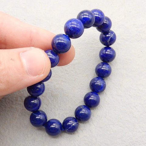 1 Strand Natural Lapis Lazuli Beads for Bracelet 11-12mm, 18cm length, 39.4g