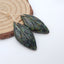 Natural African Turquoise Carved Leaf Earring Beads 26x13x4mm, 3.6g