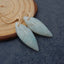 Paire de Boucles d'Oreilles Feuille d'Amazonite Naturelle Sculptées à la Main, 31X12X4mm, 4.4g