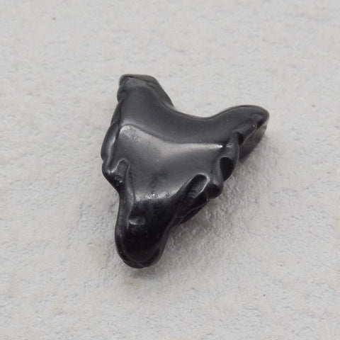 Natural Obsidian Carved wolf head Pendant Bead 21x16x8mm, 2.6g