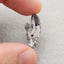 Natural White Zebra Jasper Carved wolf head Pendant Bead 24*16*9mm, 3.7g