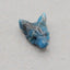 Pendentif tête de loup sculpté en cristal d'apatite bleue, 23x16x8mm, 3.8g