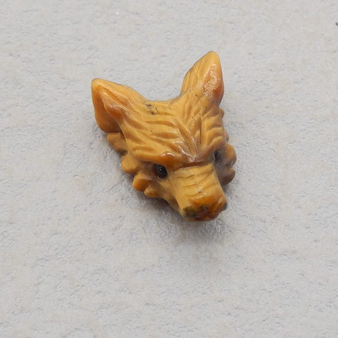 Natural Tiger's Eye Carved wolf head Pendant Bead 23*17*10mm, 4.2g