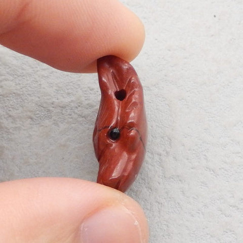 Natural Red River Jasper Carved wolf head Pendant Bead 23*17*9mm, 4.3g