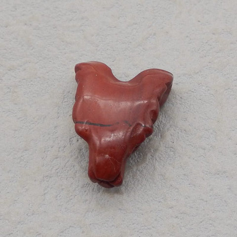 Natural Red River Jasper Carved wolf head Pendant Bead 23*17*9mm, 4.3g