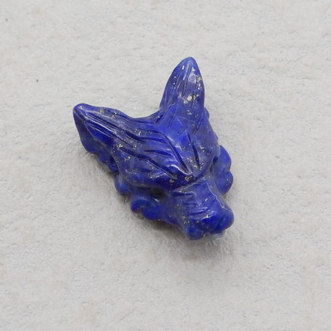 Natural Lapis Lazuli Carved wolf head Pendant Bead 23*16*9mm, 4.2g