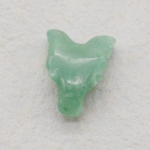 Natural Green Aventurine Carved wolf head Pendant Bead 23*16*8mm, 3.8g