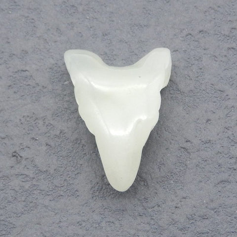 Natural Nephrite Jade Carved wolf head Pendant Bead 26*19*10mm, 5.1g