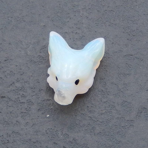 Opalite Carved wolf head Pendant Bead 23*17*9mm, 3.8g