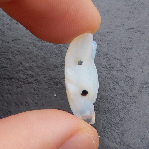 Opalite Carved wolf head Pendant Bead 23*17*9mm, 3.8g