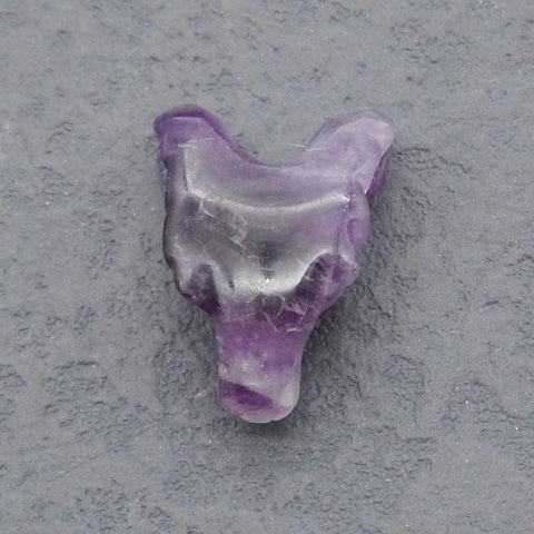 Natural Amethyst Carved Wolf Head Pendant Bead,23×17×9mm, 3.9g