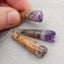 3 PCS Natural Amethyst Pendant Beads 44×11×11mm, 40×11×11mm, 18.3g