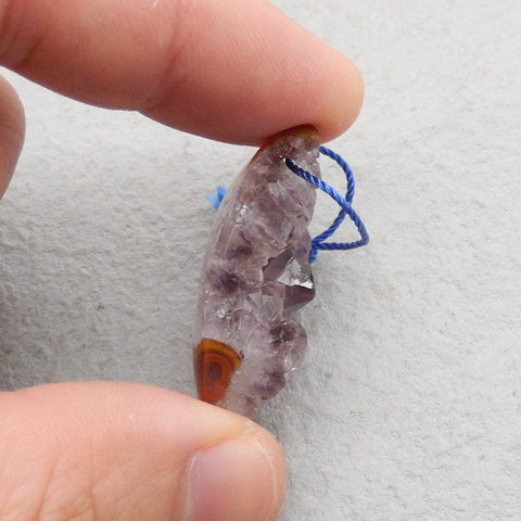 Natural Amethyst Pendant Bead 36*20*14mm, 11.4g