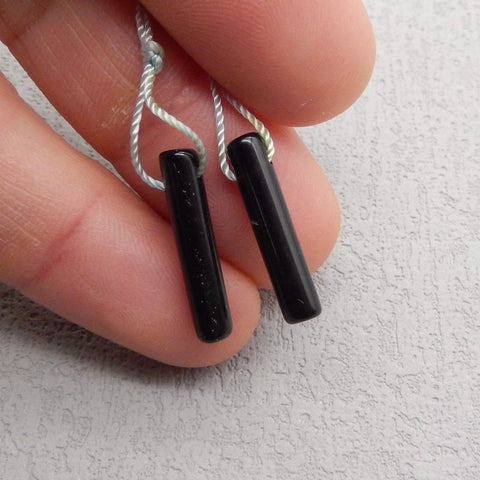 Natural Obsidian Earring Beads 20*4*4mm, 1.6g