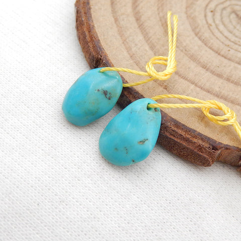 Natural Turquoise Earring Beads 12x9x4mm, 0.9g