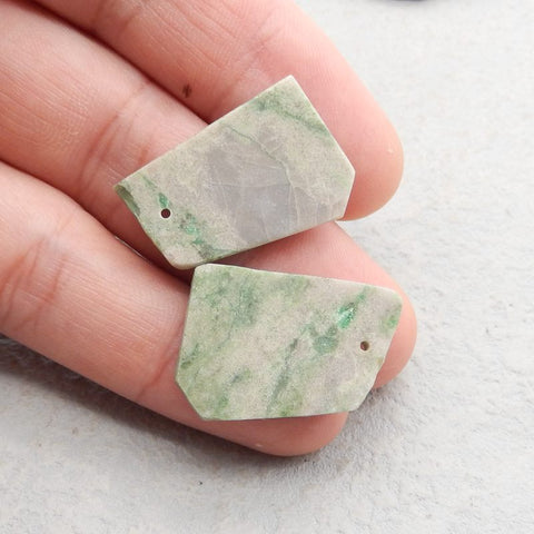 Natural Variscite Earring Beads 26*19*3mm, 6.7g