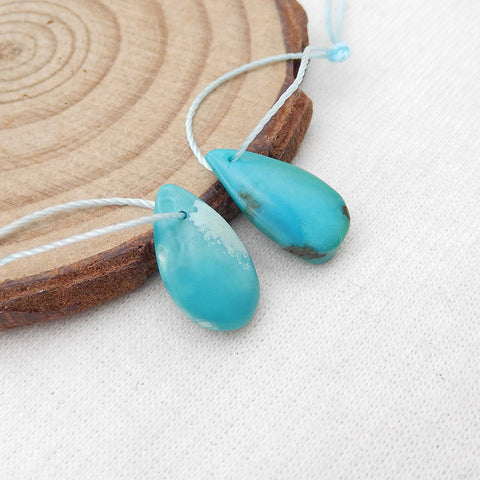 Natural Turquoise Earring Beads 14X8X3mm, 1.8g