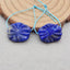 Natural Lapis Lazuli Carved flower Earring Beads 10*10*5mm, 2.4g