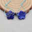 Natural Lapis Lazuli Carved flower Earring Beads 10*10*5mm, 2.4g