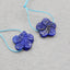 Natural Lapis Lazuli Carved flower Earring Beads 10*10*5mm, 2.4g