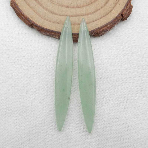 Natural Green Aventurine Earring Beads 54x7x4mm, 6.3g