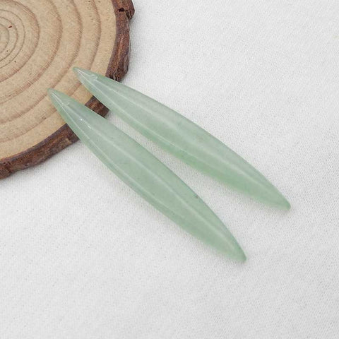 Natural Green Aventurine Earring Beads 54x7x4mm, 6.3g