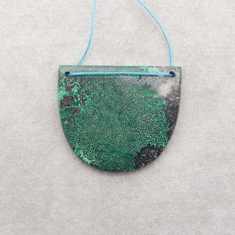 Natural Chrysocolla Gemstone Double Hole Pendant Bead