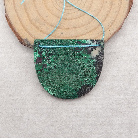 Natural Chrysocolla Gemstone Double Hole Pendant Bead