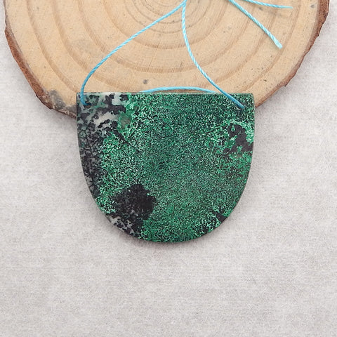 Natural Chrysocolla Gemstone Double Hole Pendant Bead