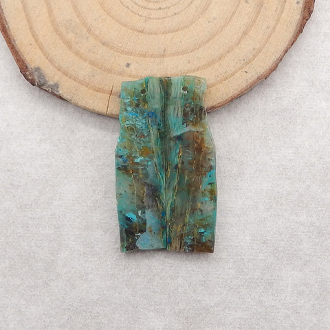 Nugget (Rough Sides) Natural Chrysocolla Gemstone Earring Beads,34x10x3mm,5.2g