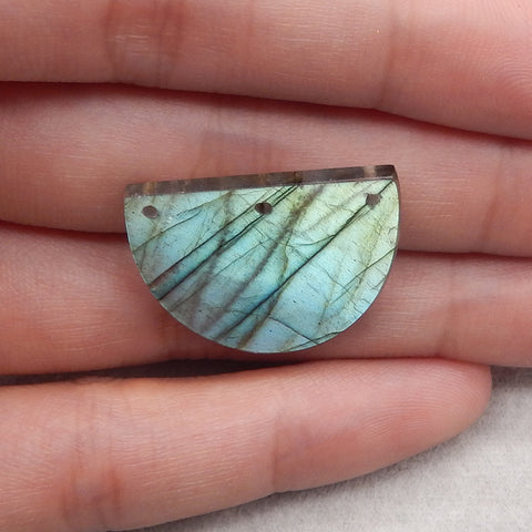 Natural Labradorite Gemstone Three Holes Pendant Bead