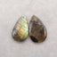 2 PCS Natural Labradorite Gemstone Pendant Bead