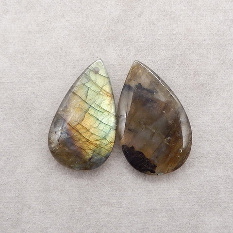 2 PCS Natural Labradorite Gemstone Pendant Bead